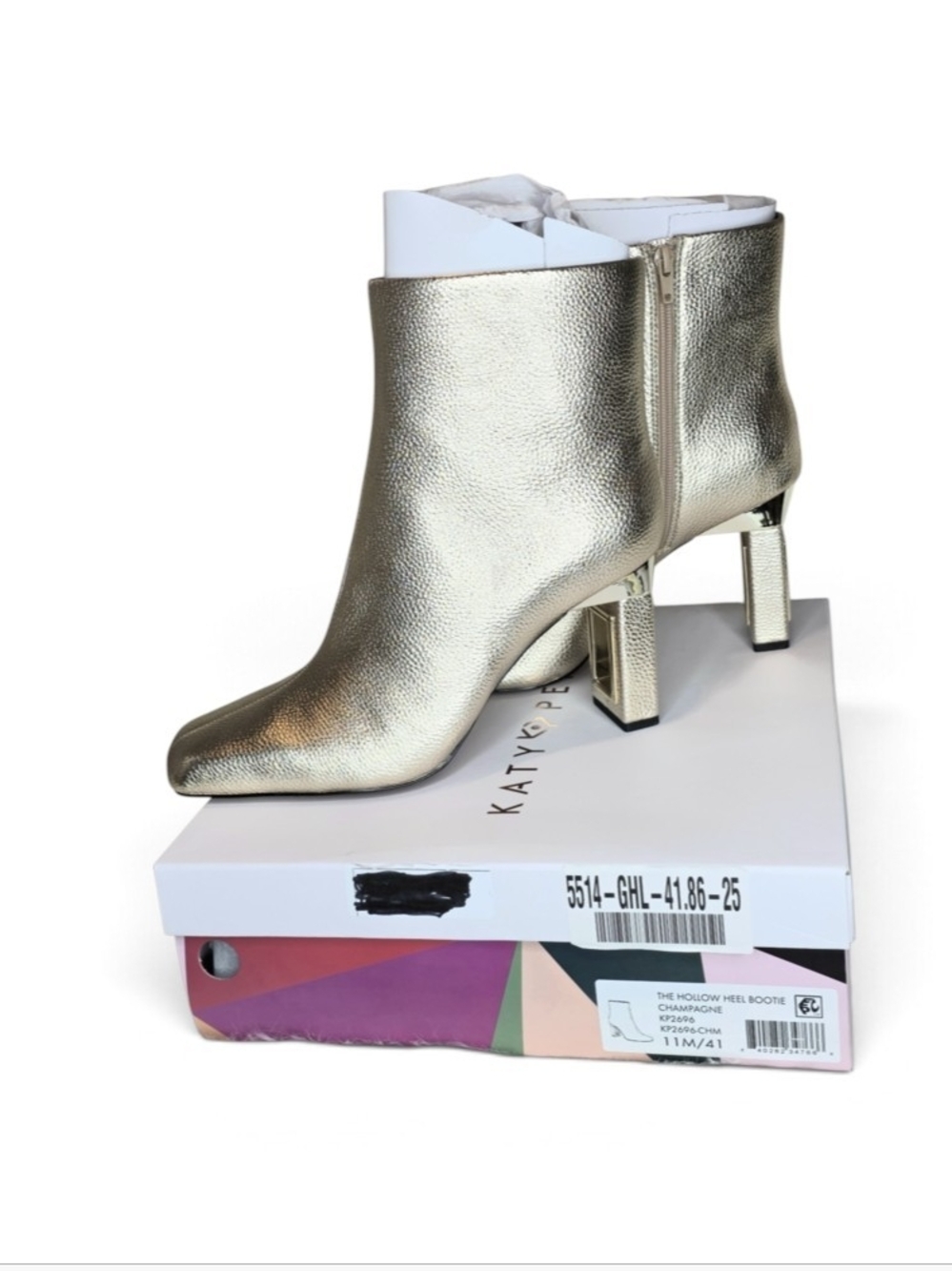 Katy Perry The Hollow Heel Bootie In Champagne Gold New Retail $160 Size 11M/41